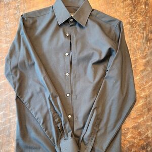J. Ferrar JF Stretch Slim Black Dress Shirt Size S 32-33
